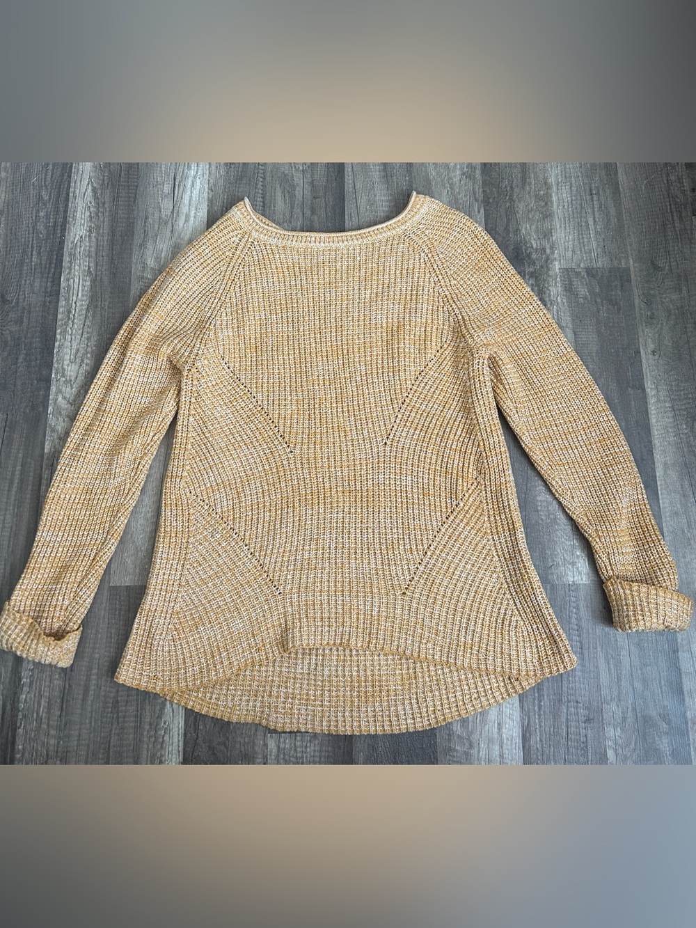 Style & Co Petite Marled Knit Sweater Golden Mustard Petite Large
